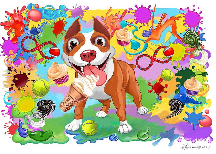 Dog Greeting Card featuring the digital art Best Present Ever by Frank Harris