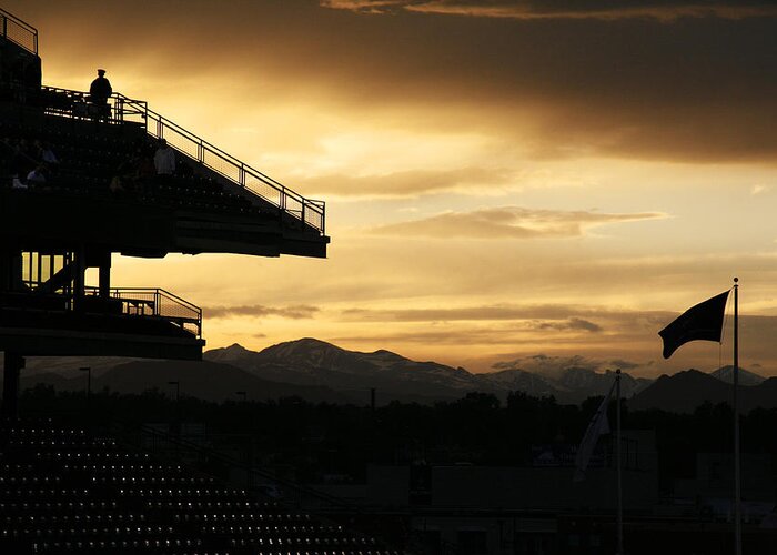 Americana Greeting Card featuring the photograph Best View of All - Rockies Stadium by Marilyn Hunt