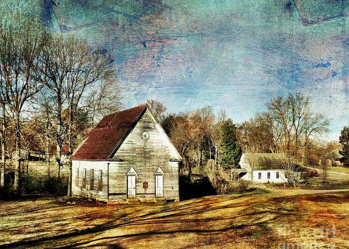 Bethany Baptist Church Greeting Card featuring the photograph Bethany Baptist Church Enid MS by T Lowry Wilson