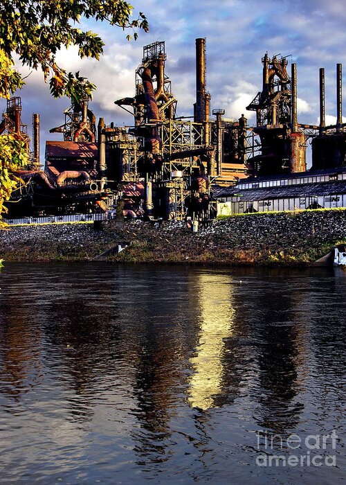 Bethlehem Steel Greeting Card featuring the photograph Bethlehem Steel Reflections Two by Jacqueline M Lewis