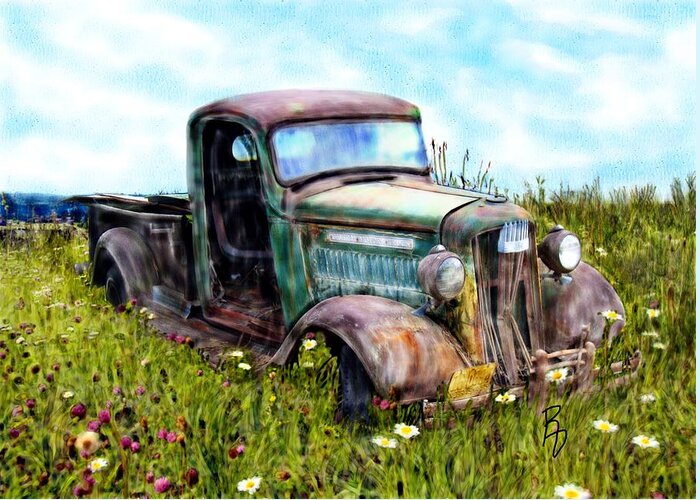 Truck Greeting Card featuring the digital art Better Days by Ric Darrell
