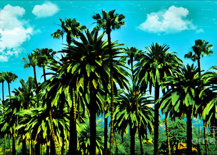 Beverly Hills Greeting Card featuring the mixed media Beverly Hills Jungle by Alicia Hollinger
