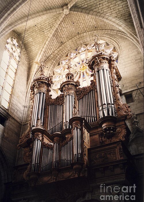 Interior Greeting Card featuring the photograph Beziers Organ by Riccardo Mottola