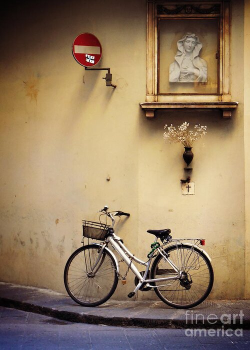 Bike Greeting Card featuring the photograph Bicycle and Madonna by Valerie Reeves