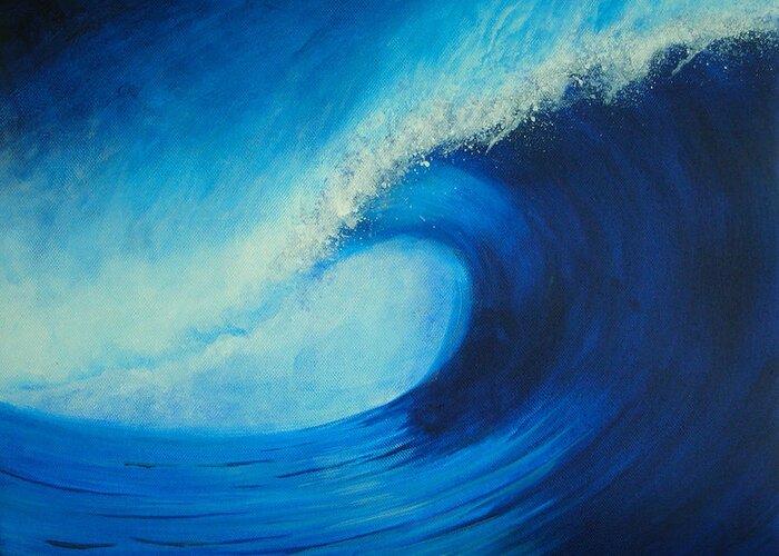 Surf Greeting Card featuring the painting Big Blue by Nelson Ruger