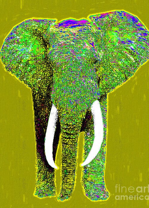 Elephant Greeting Card featuring the photograph Big Elephant 20130201p60 by Wingsdomain Art and Photography