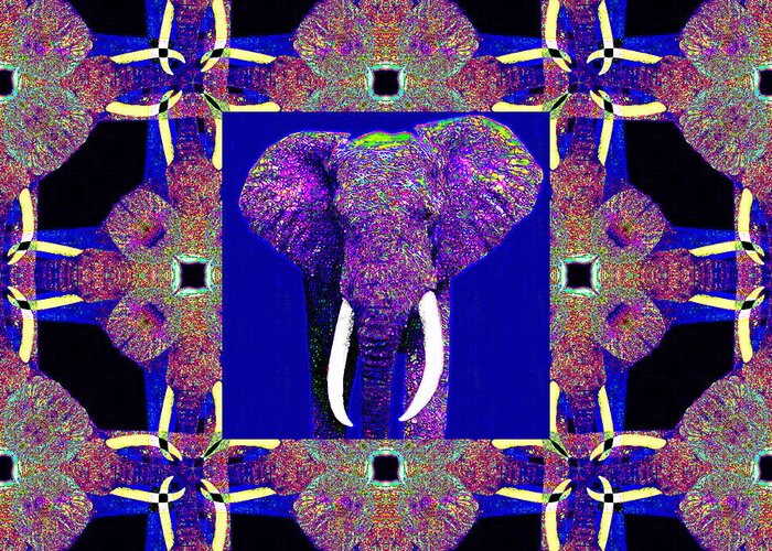 Elephant Greeting Card featuring the photograph Big Elephant Abstract Window 20130201m118 by Wingsdomain Art and Photography