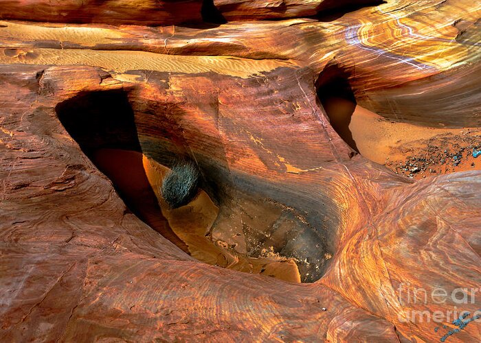 Valley Of Fire Greeting Card featuring the photograph Big Foot in Sandstone by Robert Bales