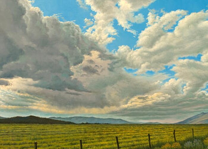 Landscape Greeting Card featuring the painting Big Sky by Paul Krapf