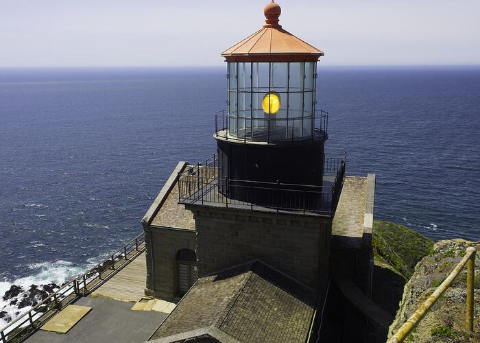 Lighthouse Greeting Card featuring the photograph Big Sur Lighthouse by Derek Dean