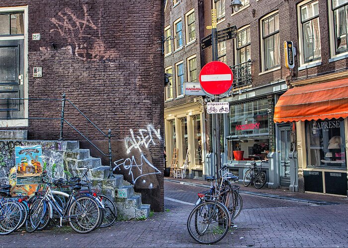 Amsterdam Greeting Card featuring the photograph Biker Gang by Jason Wolters