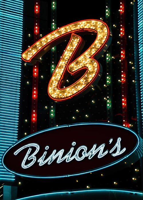 Las Vegas Greeting Card featuring the photograph Binions - Downtown Las Vegas by Jon Berghoff