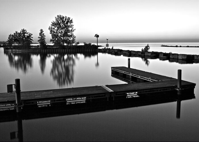 Black And White Greeting Card featuring the photograph Black and White Sunset by Frozen in Time Fine Art Photography