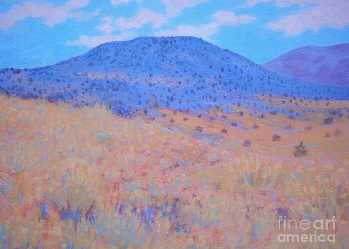 Western Art Greeting Card featuring the painting Black Butte by Suzanne McKay