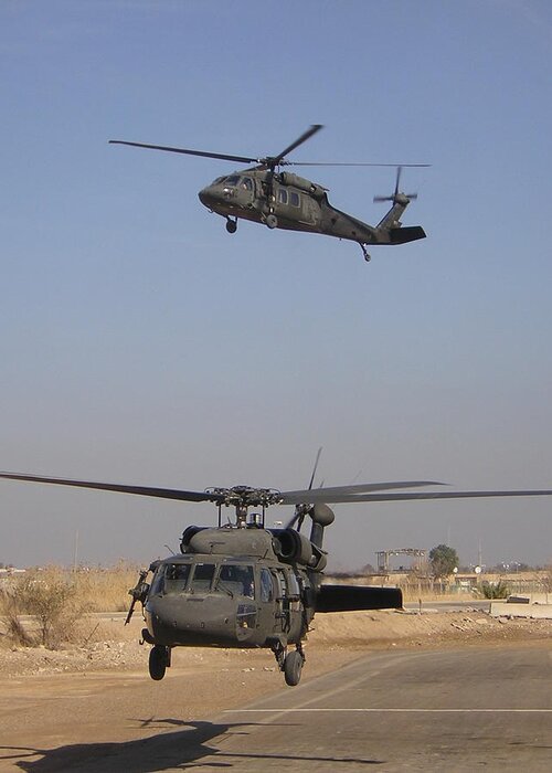 Helicopter Greeting Card featuring the photograph Blackhawk Departure by Duwayne Williams