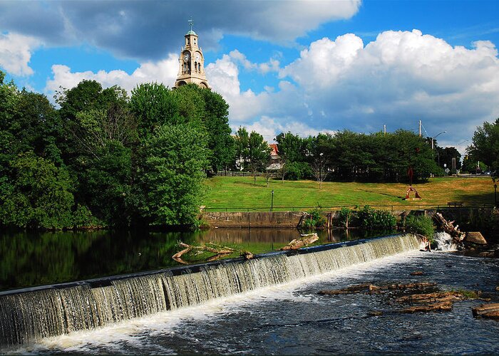 Pawtucket Greeting Card featuring the photograph Blackstone River at Pawtucket by James Kirkikis