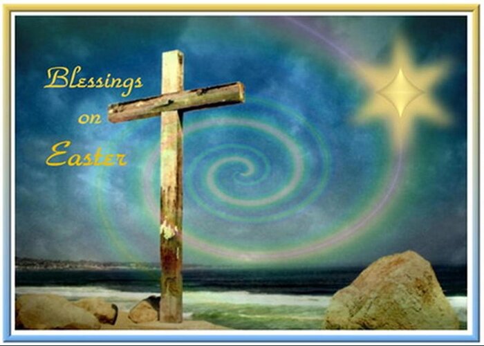 Cross Greeting Card featuring the photograph Blessings On Easter by Joyce Dickens