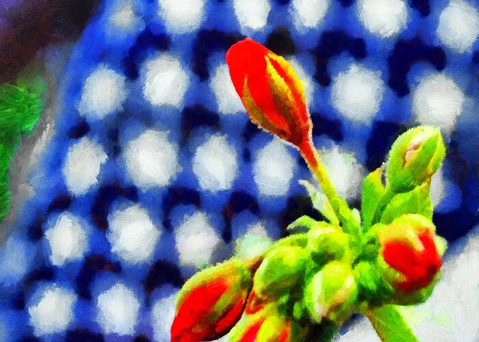 Buds Greeting Card featuring the digital art Blooming on the 4th of July by Digital Photographic Arts