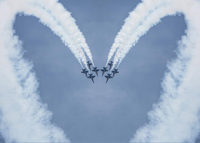 Blue Angels Love Greeting Card featuring the photograph Blue Angels Love by Dale Kincaid