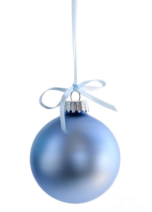 Christmas Greeting Card featuring the photograph Blue Christmas bauble 2 by Elena Elisseeva