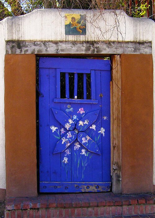 Doors Greeting Card featuring the photograph Blue Door at Old Santa Fe by Kurt Van Wagner