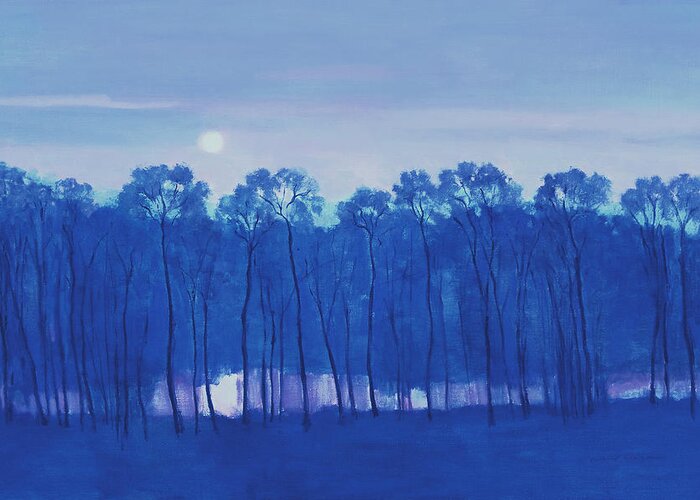 Landscape Greeting Card featuring the painting Blue Enchantment Il by J Reifsnyder