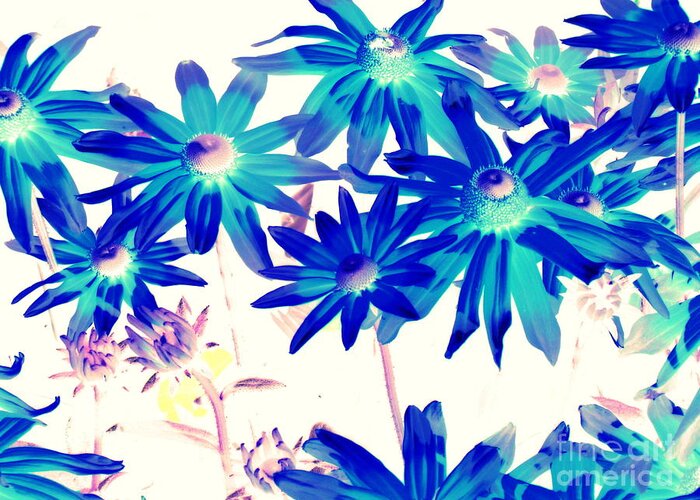 Abstract Canvas Prints Greeting Card featuring the photograph Blue flowers by Pauli Hyvonen