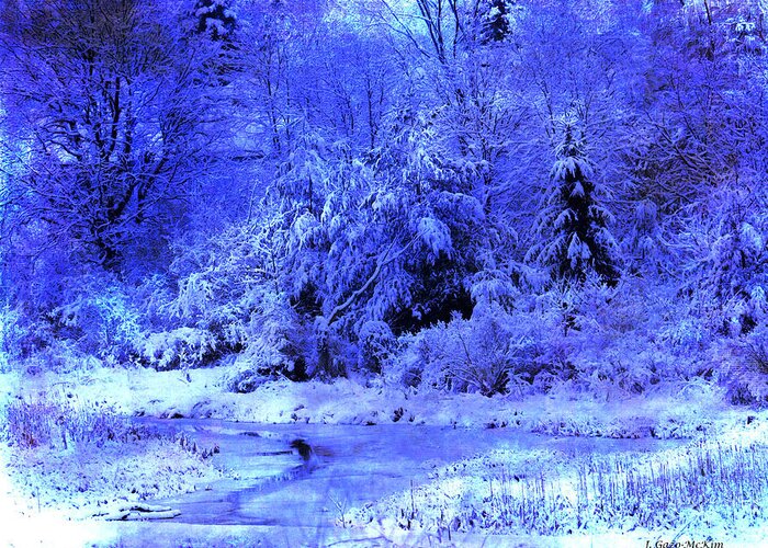 Landscape Greeting Card featuring the digital art Blue Morning Blue Day by Jo-Anne Gazo-McKim