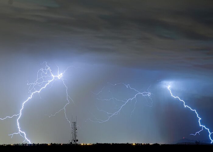 Lightning Greeting Card featuring the photograph Blue Noise by James BO Insogna