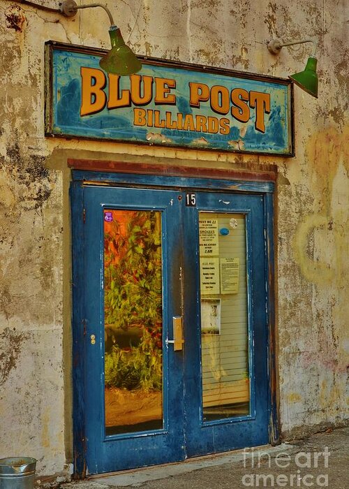 Sale Greeting Card featuring the photograph Blue Post Billiards by Bob Sample