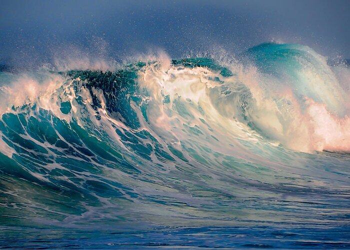 Wave Greeting Card featuring the photograph Blue Power. Indian Ocean by Jenny Rainbow