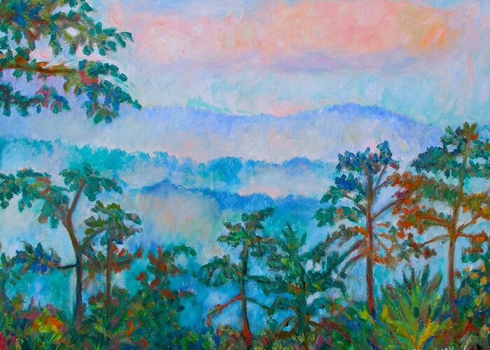 Blue Ridge Mountains Paintings Greeting Card featuring the painting Blue Ridge Mist by Kendall Kessler