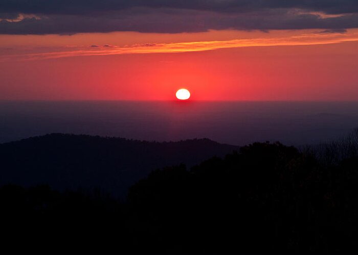 Shenandoah National Park Greeting Card featuring the photograph Blue Ridge Mountain Sunrise by Suzanne Stout