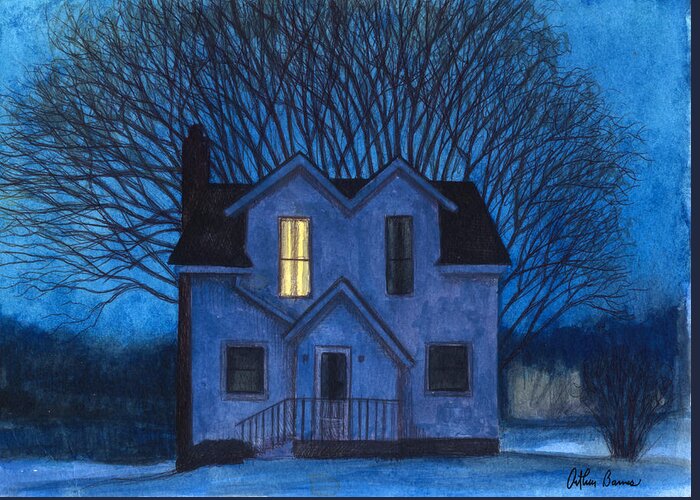 Nocturne Greeting Card featuring the painting Blue Side of Evening by Arthur Barnes