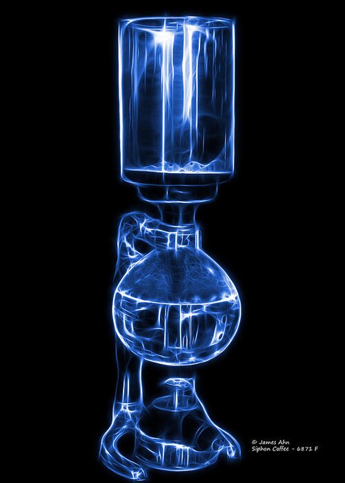 Coffee Greeting Card featuring the digital art Blue Siphon Coffee 6781 F by James Ahn