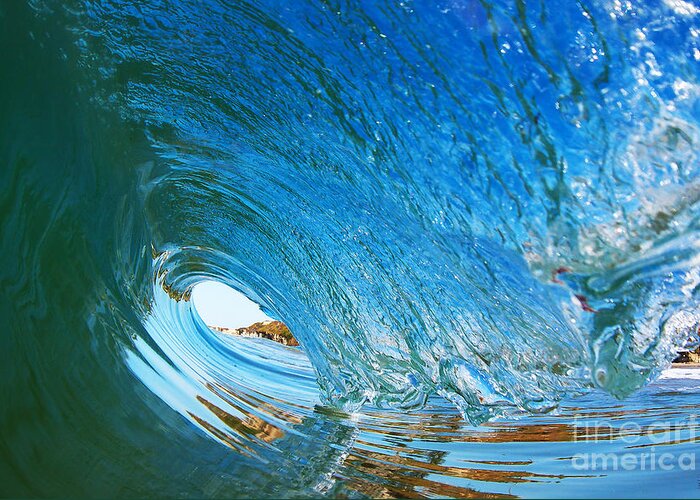 California Greeting Card featuring the photograph Blue Wave Curl by Paul Topp