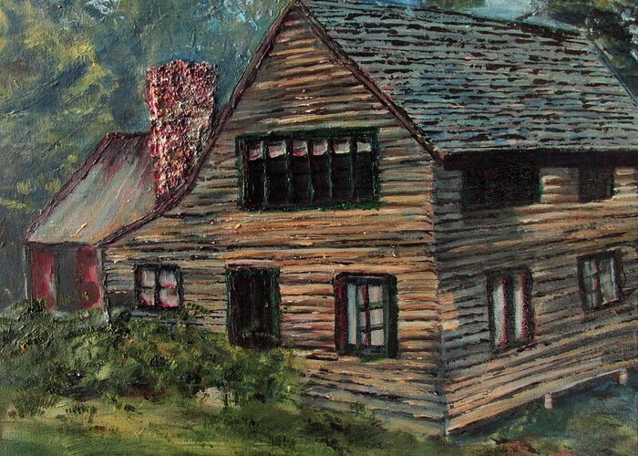 Blueberry Cottage Greeting Card featuring the painting Blueberry Cottage at Twin Lake Village by Denny Morreale
