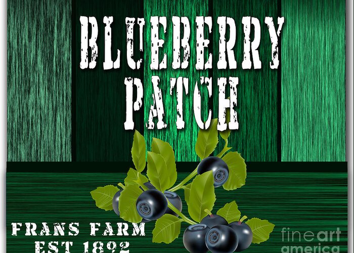 Blueberries Photographs Mixed Media Greeting Card featuring the mixed media Blueberry Farm by Marvin Blaine