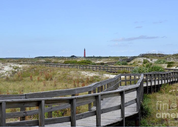 Dunes Greeting Card featuring the photograph Boardwalk With A View by Carol Bradley