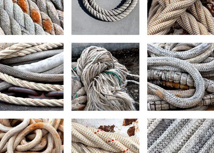 Lines Greeting Card featuring the photograph Boat Ropes by Art Block Collections