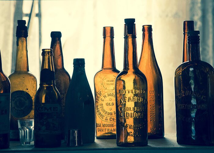 Antique Bottles Greeting Card featuring the photograph Bodies Bottles by Jim Snyder