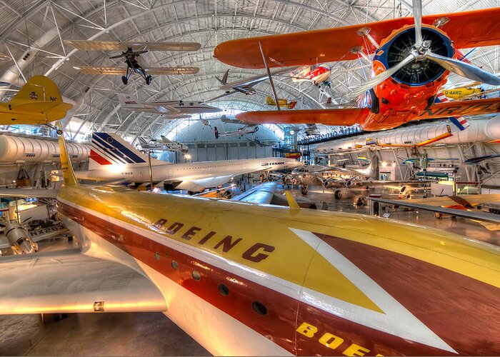 Boeing Aviation Greeting Card featuring the photograph Boeing Aviation Hanger by Tim Stanley