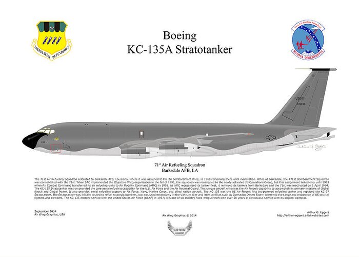 Boeing Greeting Card featuring the digital art Boeing KC-135A Stratotanker by Arthur Eggers