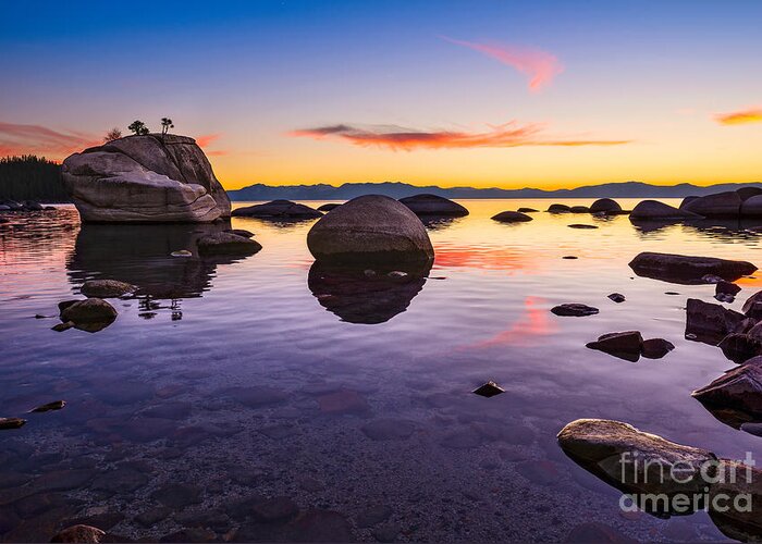 Lake Tahoe Greeting Card featuring the photograph Bonsai Sunset by Jamie Pham