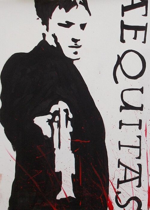 Boondock Saints Greeting Card featuring the painting Boondock Saints Panel One by Marisela Mungia