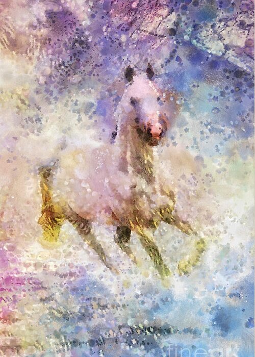 Born To Be Wild Greeting Card featuring the painting Born to be Wild by Mo T