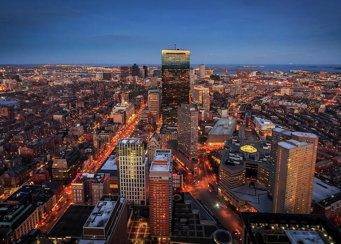 Outdoors Greeting Card featuring the photograph Boston Skyline From The Prudential by (c) Swapan Jha