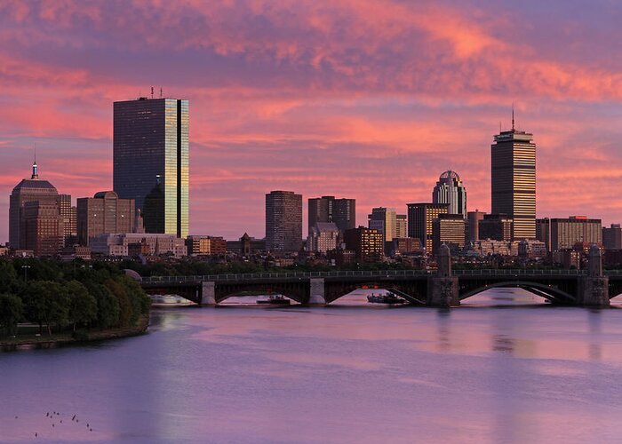 Boston Greeting Card featuring the photograph Boston Sunset by Juergen Roth