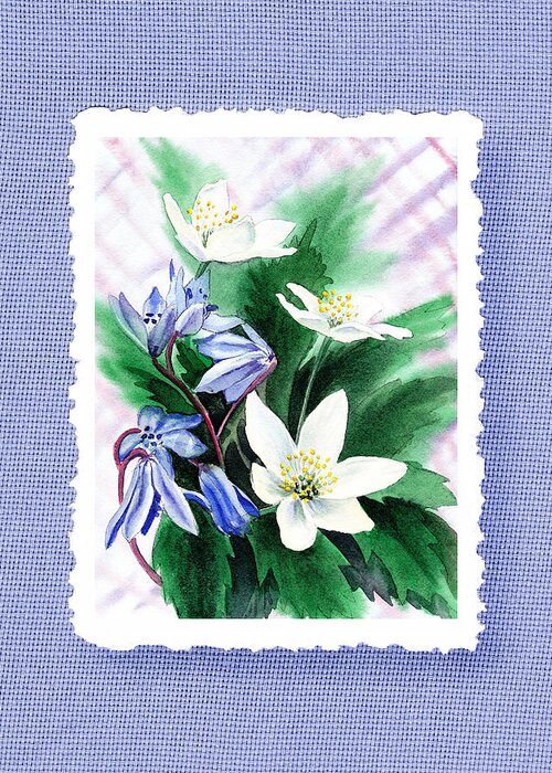 Jasmine Greeting Card featuring the painting Botanical Impressionism Jasmine Flowers Bouquet by Irina Sztukowski
