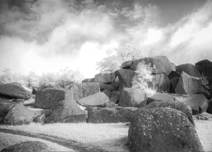 American Civil War Greeting Card featuring the photograph Boulders in Infrared by Guy Whiteley